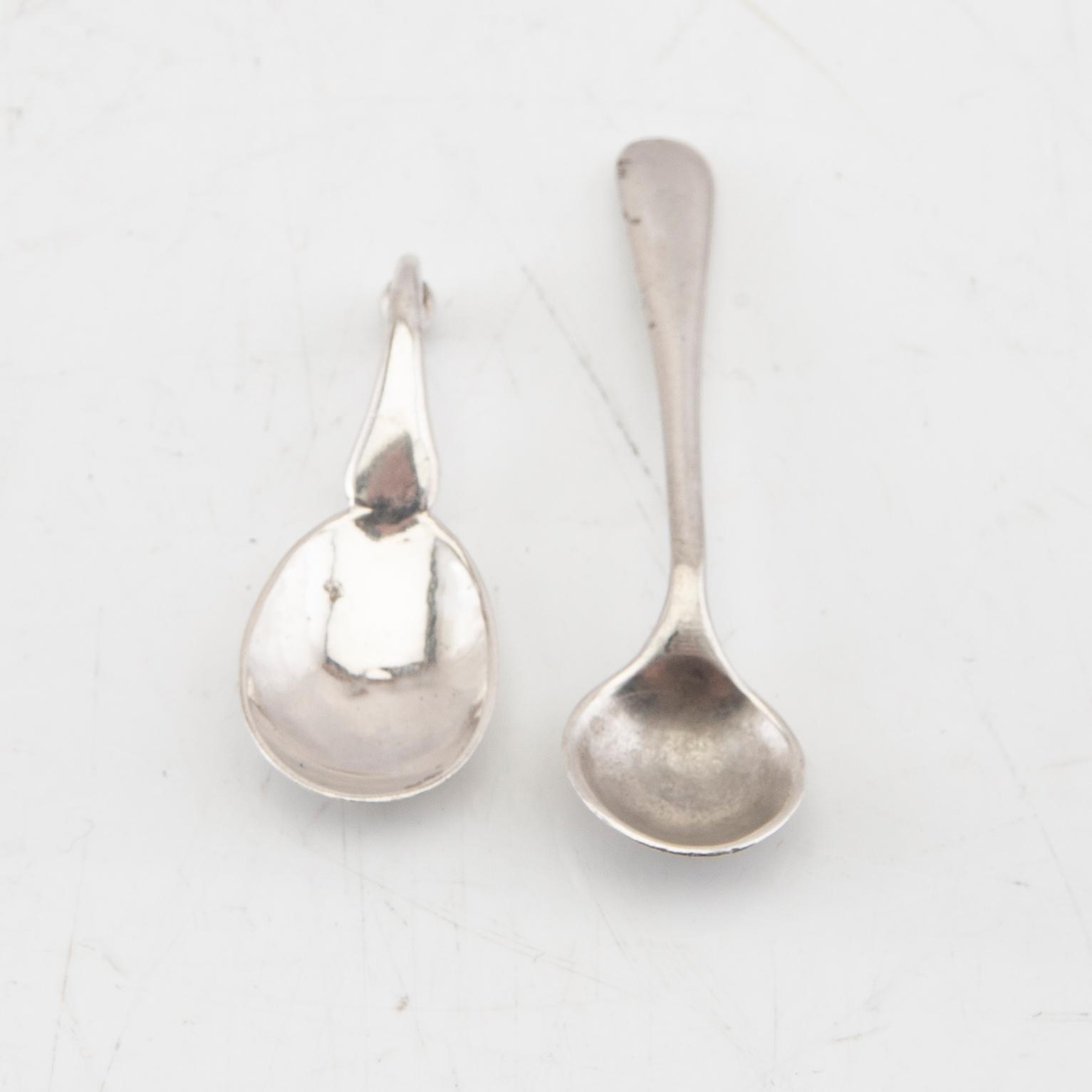 Georg Jensen, saltkar med skedar 6 st Danmark 1920/30-tal.