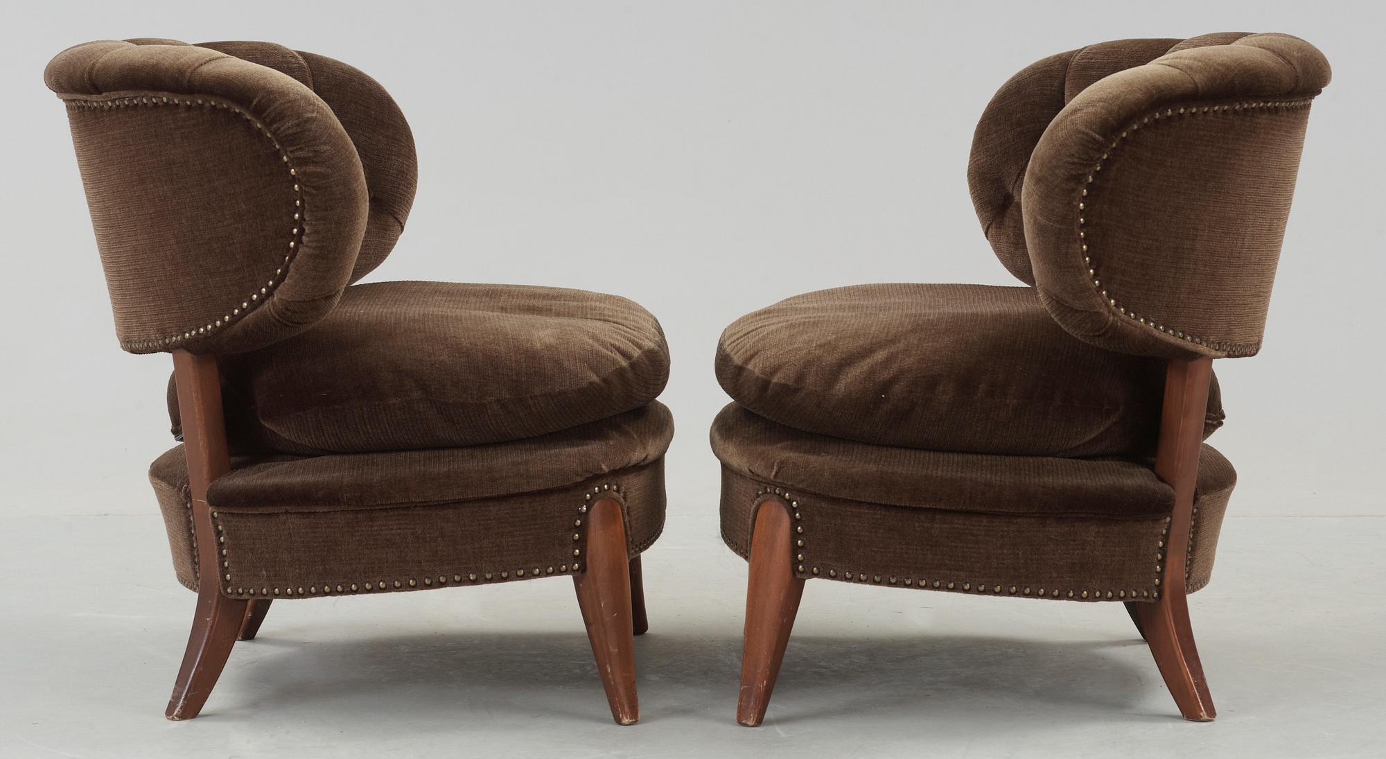 FÅTÖLJER, ett par, Otto Schultz, 1940-50-tal.