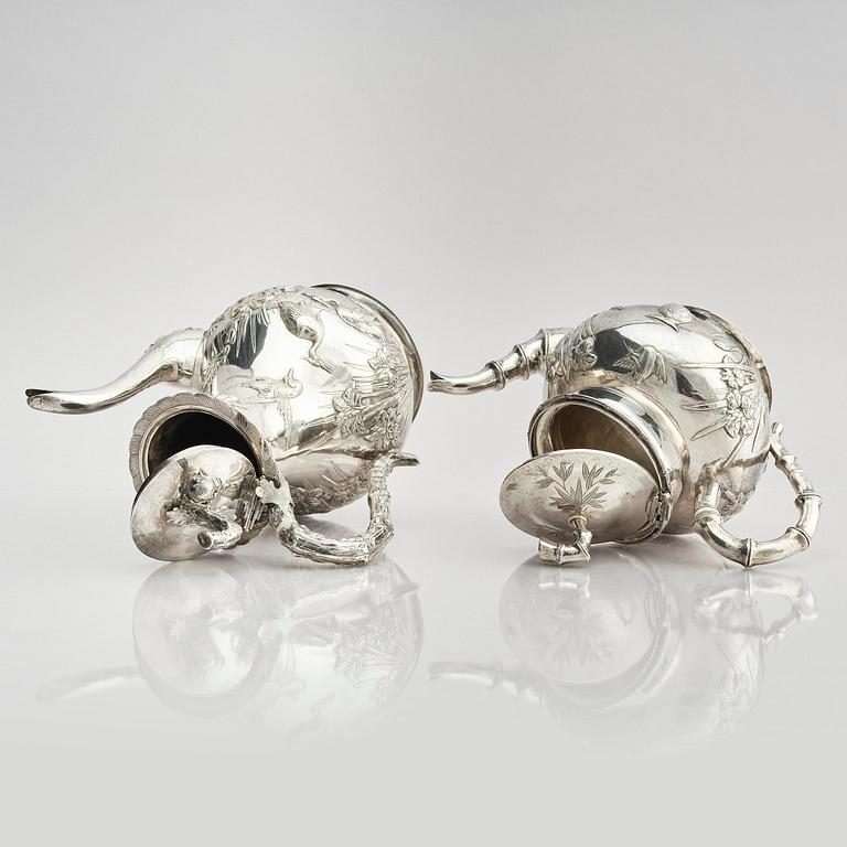 A fine Chinese Export silver tea and coffee service, Sing Fat, early 20th century.