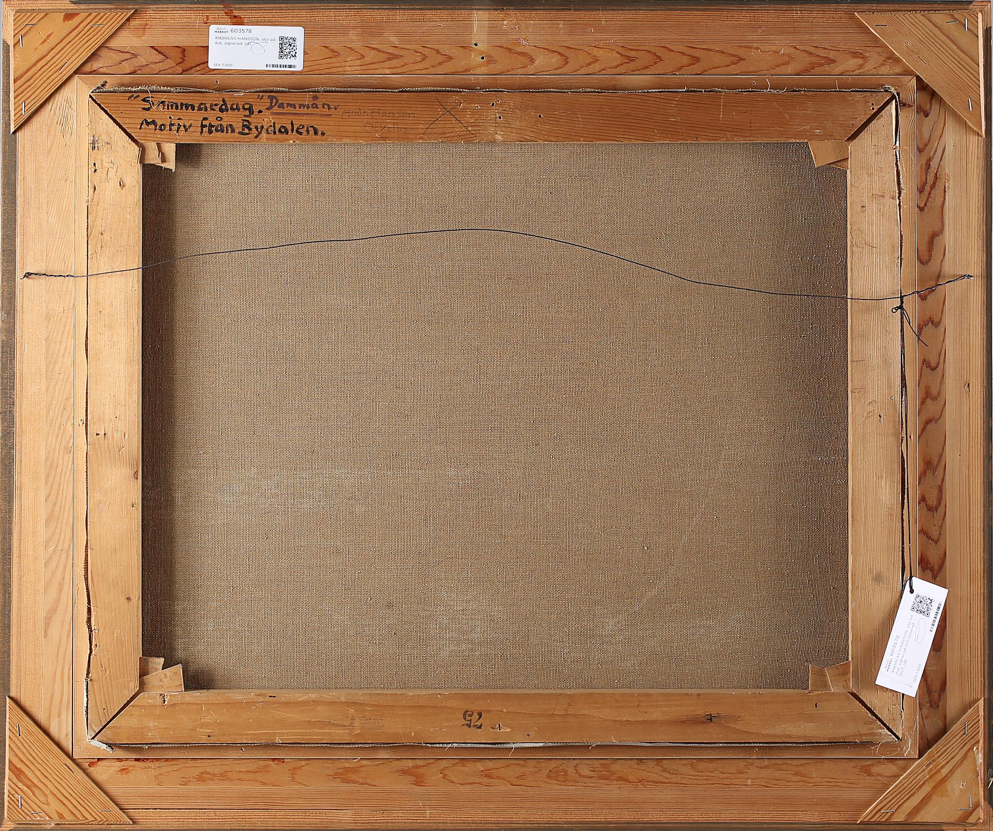 ANDREAS HANSSON, olja på duk, signerad och daterad 1927.