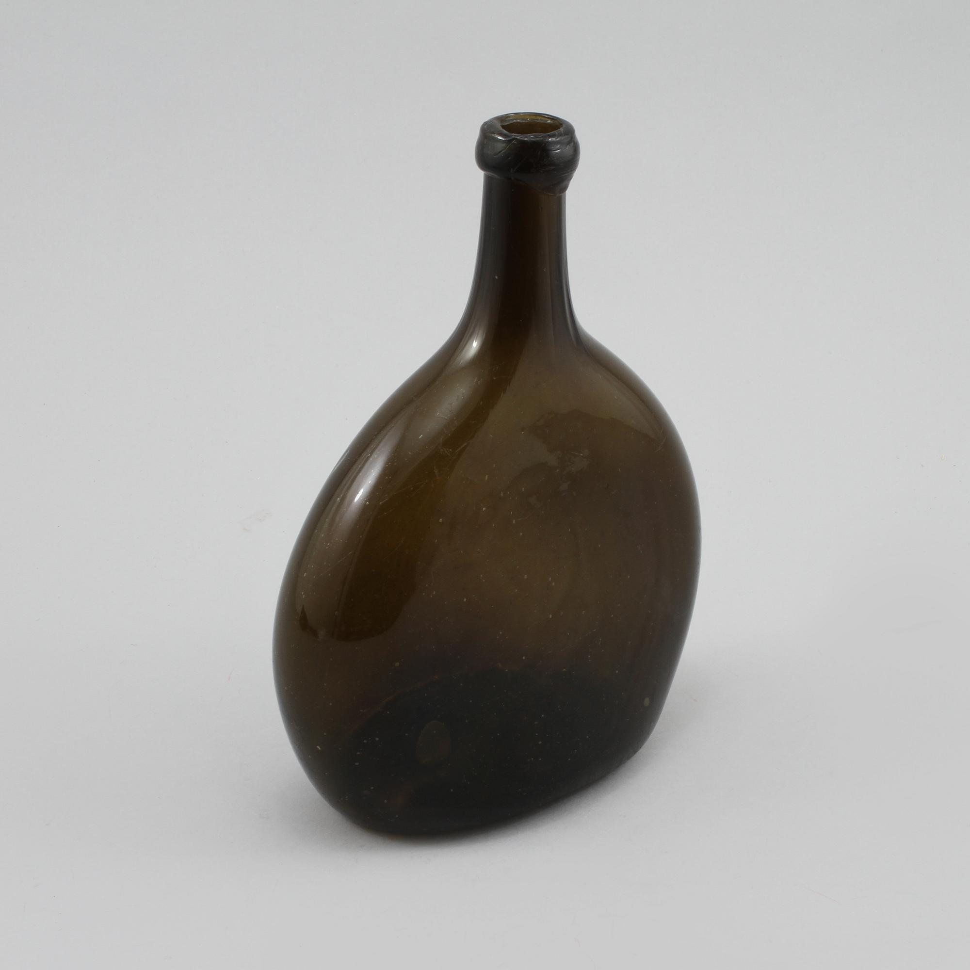 FLASKA, glas, 1700/1800-tal.