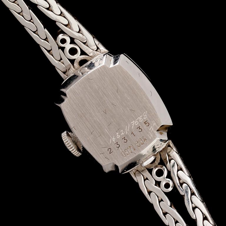 DAMARBANDSUR, 18 k vitguld, briljantslipade diamanter, Certina, Total vikt ca 25 g.