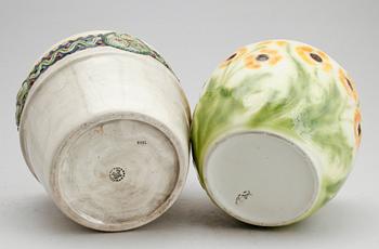 YTTERFODER, 2 st, porslin, jugend, tidigt 1900-tal, bla Rörstrand.