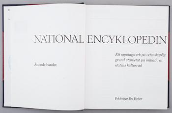 BÖCKER: NATIONALENCYKLOPEDIN, Bra Böcker, 1989, 20 volymer samt Atlas.