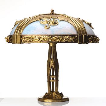 Art Nouveau, bordslampa, 1900-talets början, brons.