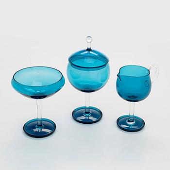 Nanny Still, servisdelar, 3 st, "Harlekin", Riihimäen Lasi Oy.