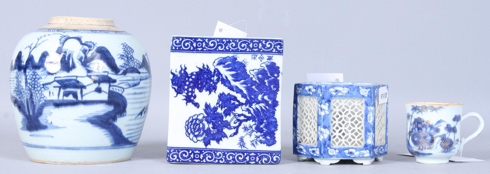 PARTI PORSLIN, 4 delar. Kina delvis 1700-tal.