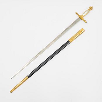 A  smallsword, 19th Century, with scabbard.