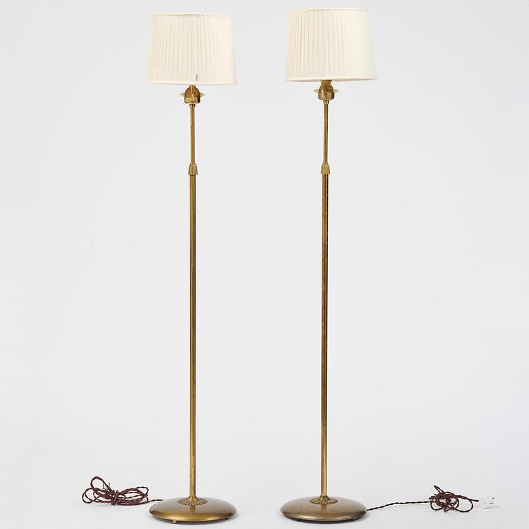 Bertil Brisborg, a pair of floor lamps model 31376, Nordiska Kompaniet, Sweden, 1940s.