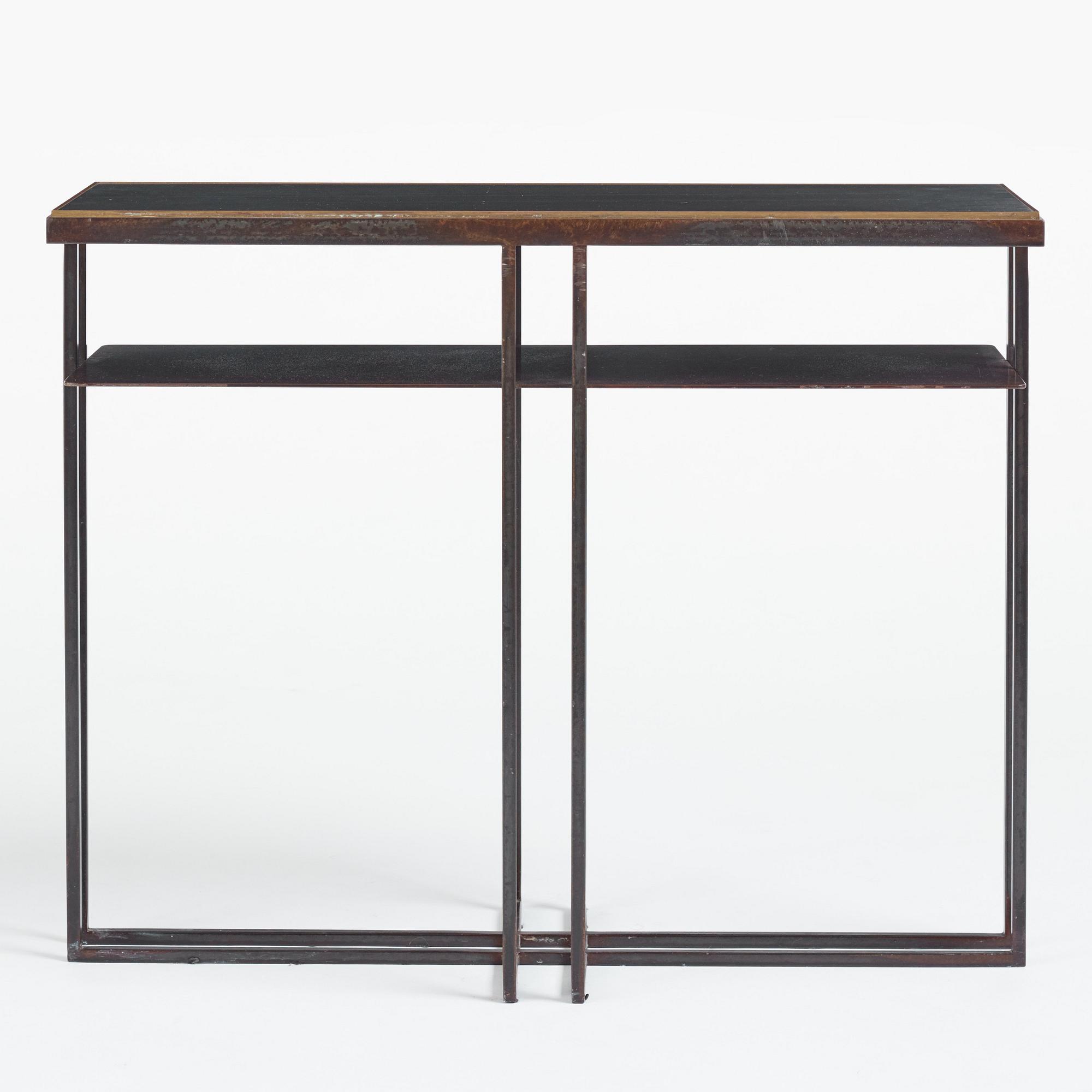 Richy Almond, a "Slate Cross Binate Side Table", Novocastrian, England, post 2015.