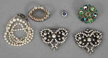 PARTI BIJOUTERIER, 17 delar, bla silver och paste, Nordiska Kompaniet, 1800-1900-tal.