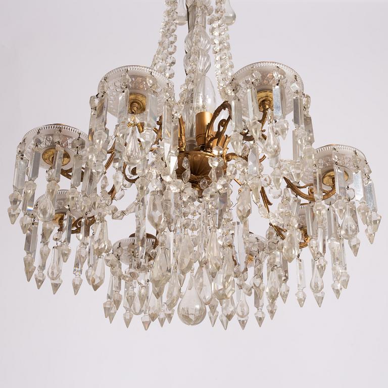 Chandelier, Sweden, late 19th century, Oscarian period.