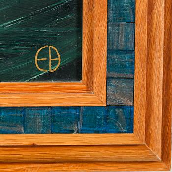 ERNST BILLGREN, oil on panel with mosaic frame signed EB.