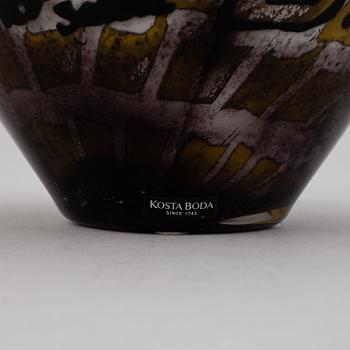 OLLE BROZÉN, a glass vase, limited edition 100, signed, Kosta Boda.