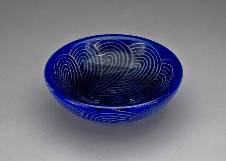 SKÅL, glas, Ingeborg Lundin, Orrefors, sign och dat -68.