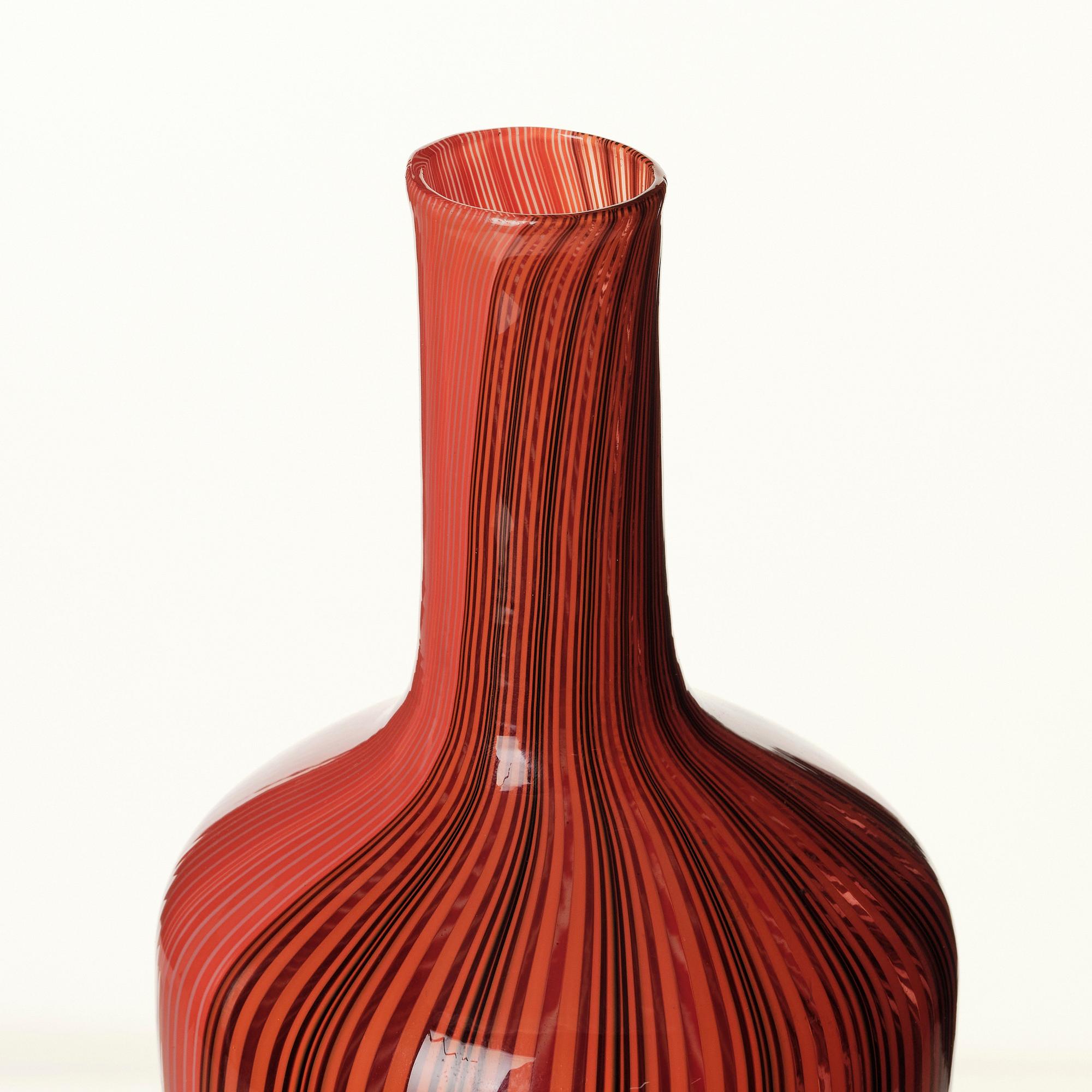 Carlo Scarpa, a 'Tessuto velato' glass vase, Venini, Murano, Italy 1950-60s.