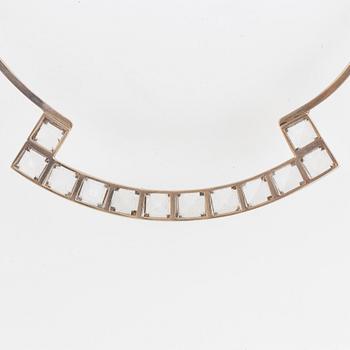 Silver and rock crystal necklace, R Lantz 1966.