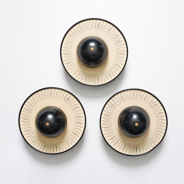 Hans-Agne Jakobsson, a set of 3 lamps, model "S 1744", Hans-Agne Jakobsson AB, Markaryd, 1950s.