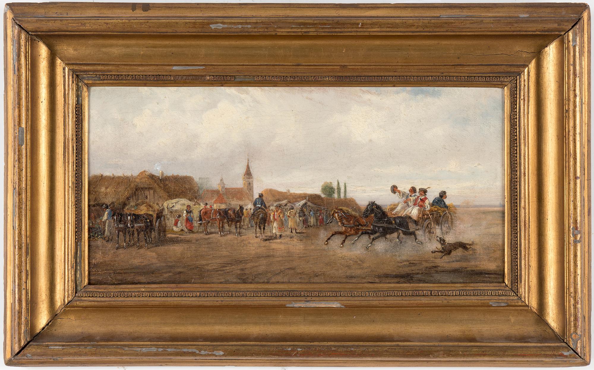 OKÄND KONSTNÄR, olja på duk, 1800-tal.