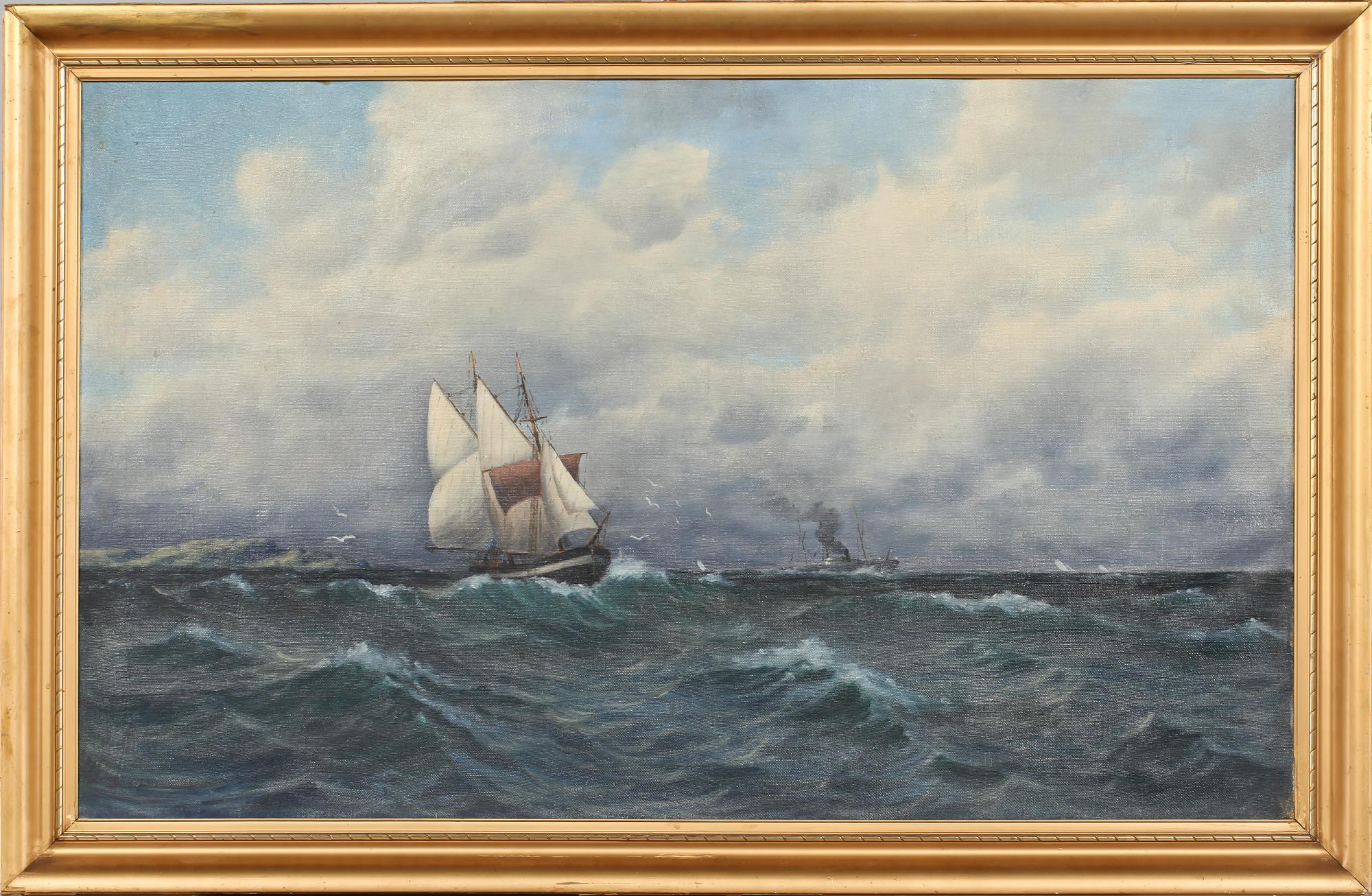 OKÄND KONSTNÄR, olja på duk, otydligt signerad, 1900-talets första hälft.