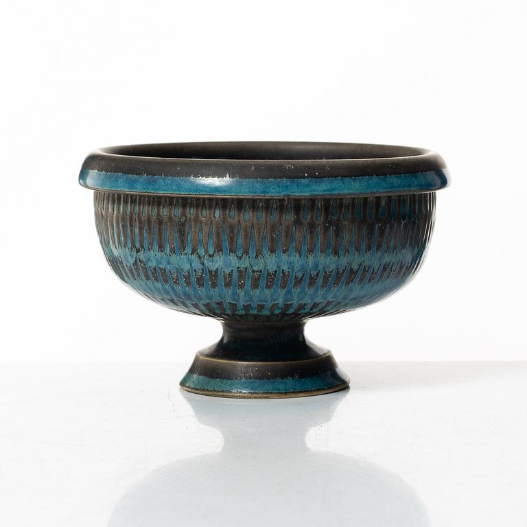 Stig Lindberg, skål på fot, stengods, Gustavsbergs Studio 1964.