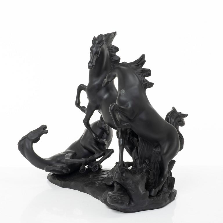 Fulgencio García, figurin, "Horses' group (black)", Lladró, Spanien.