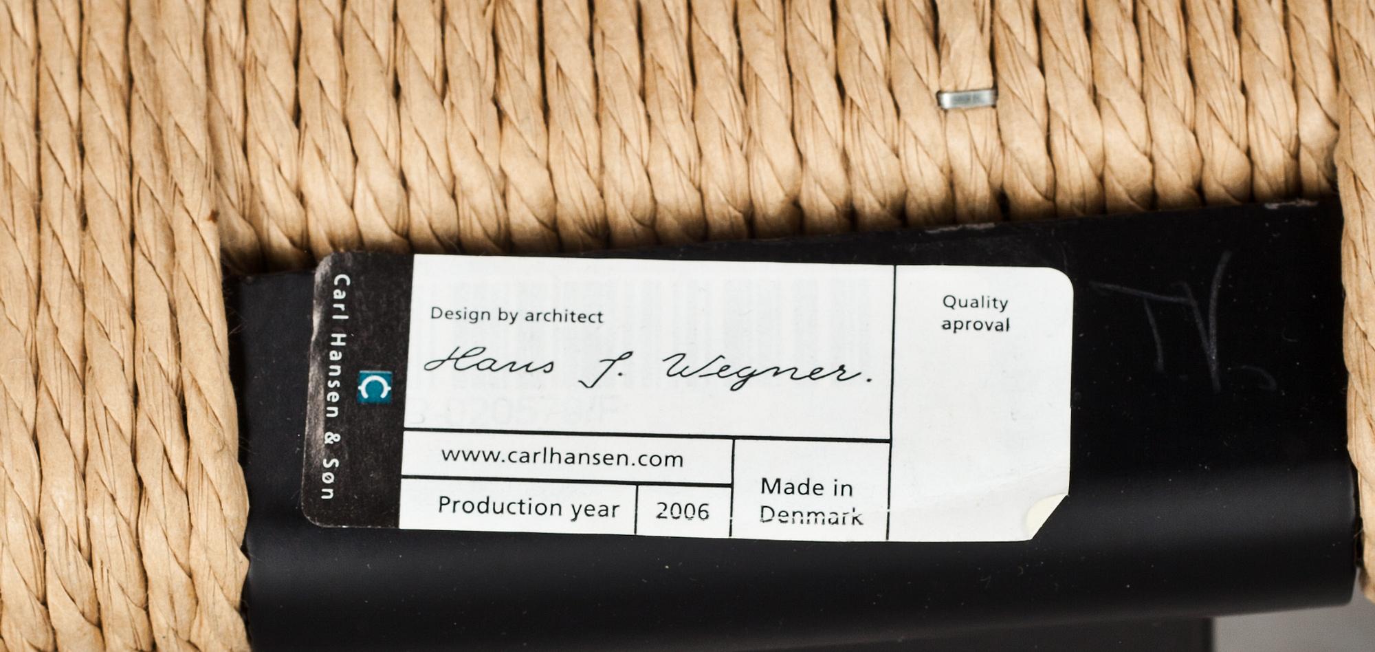 KARMSTOLAR, 4 st, Y-stolen, formgivna av Hans Wegner 1950, tillverkade av Carl Hansen & Son, Odense, 2006.