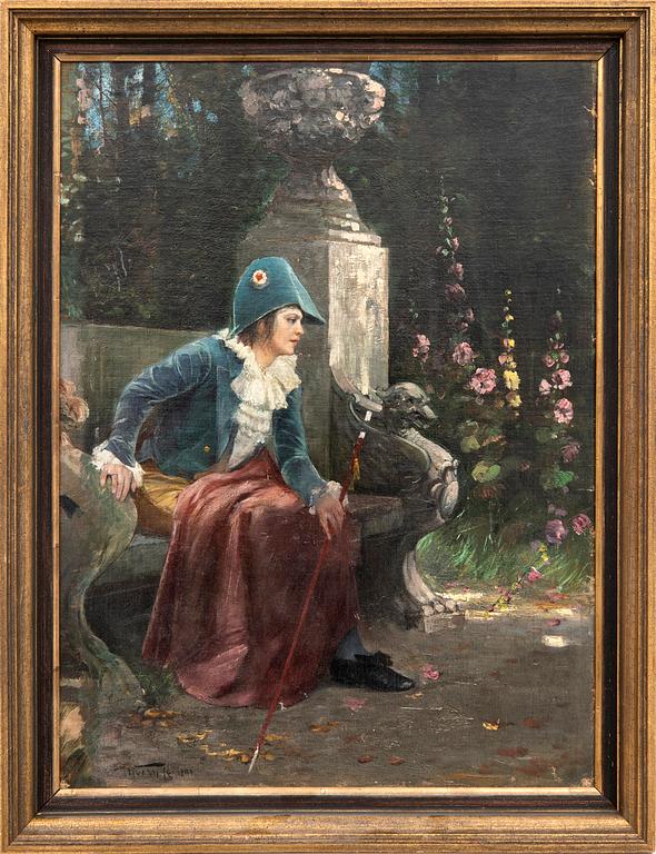 Okänd konstnär 1800-tal ,  oil on canvas laid on panel signed and dated 1893.
