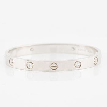 Cartier armband "Love" 18K vitguld med runda briljantslipade diamanter.