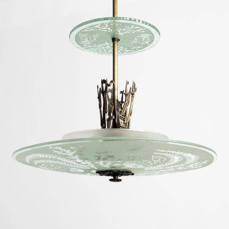 Ceiling lamp, signed and dated 2010.