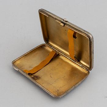 A Russian parcel-gilt silver and cloisonné enamel cigarette-case, Moscow 1908-1917.