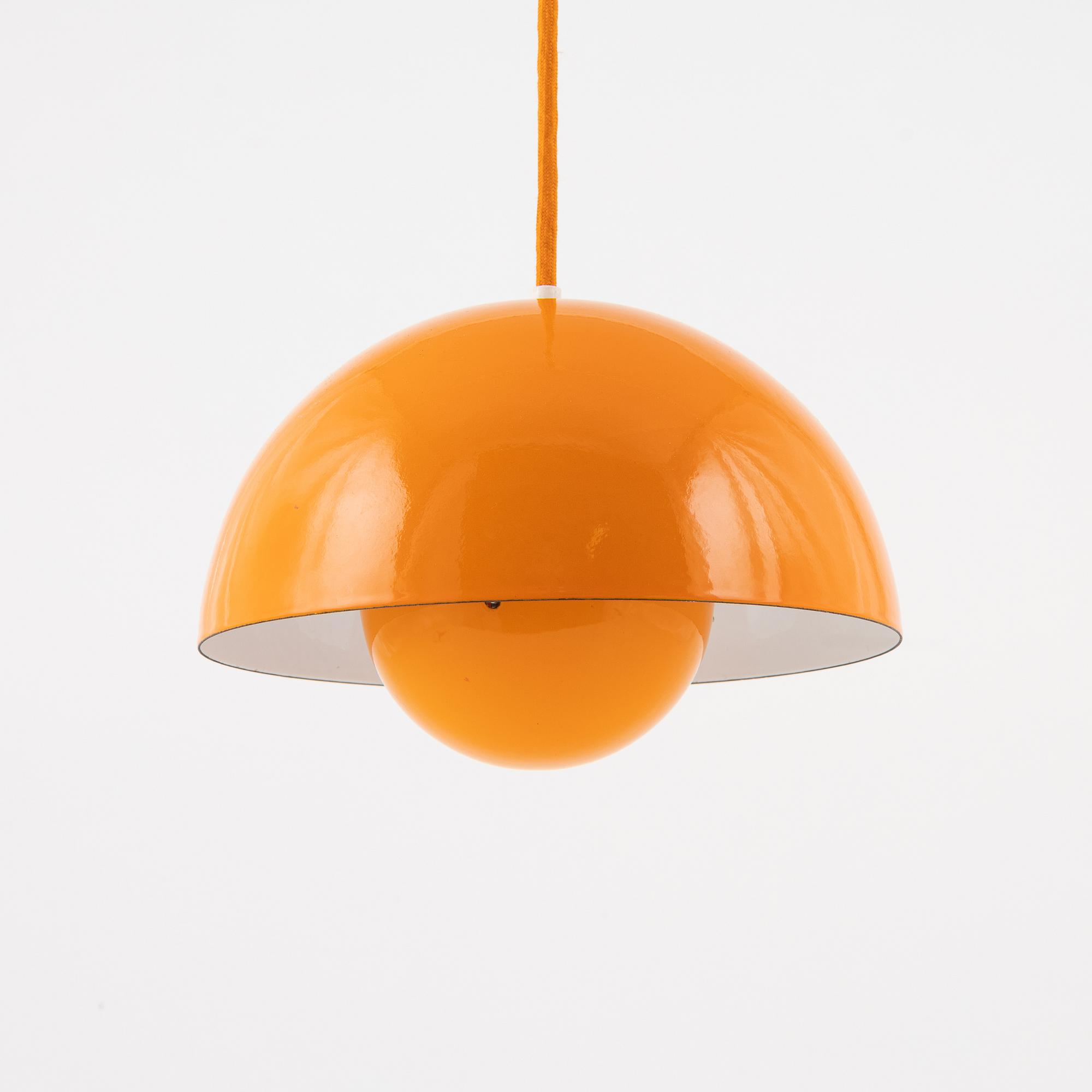 Verner Panton, a 'Flower pot' ceiling lamp, Louis Poulsen, Denmark, 1970's.