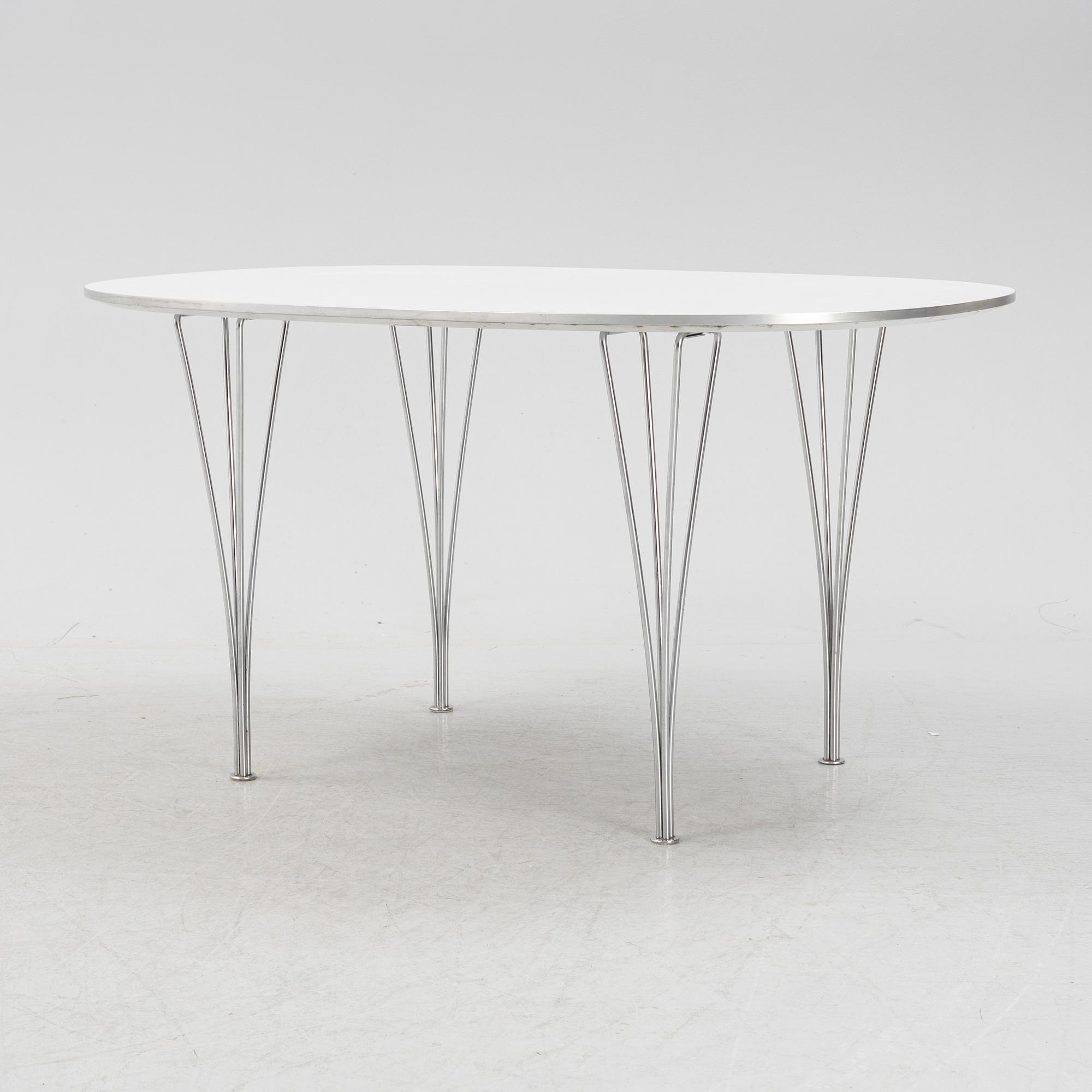 Bruno Mathsson & Piet Hein, matbord, "Superellips", Fritz Hansen, Danmark.
