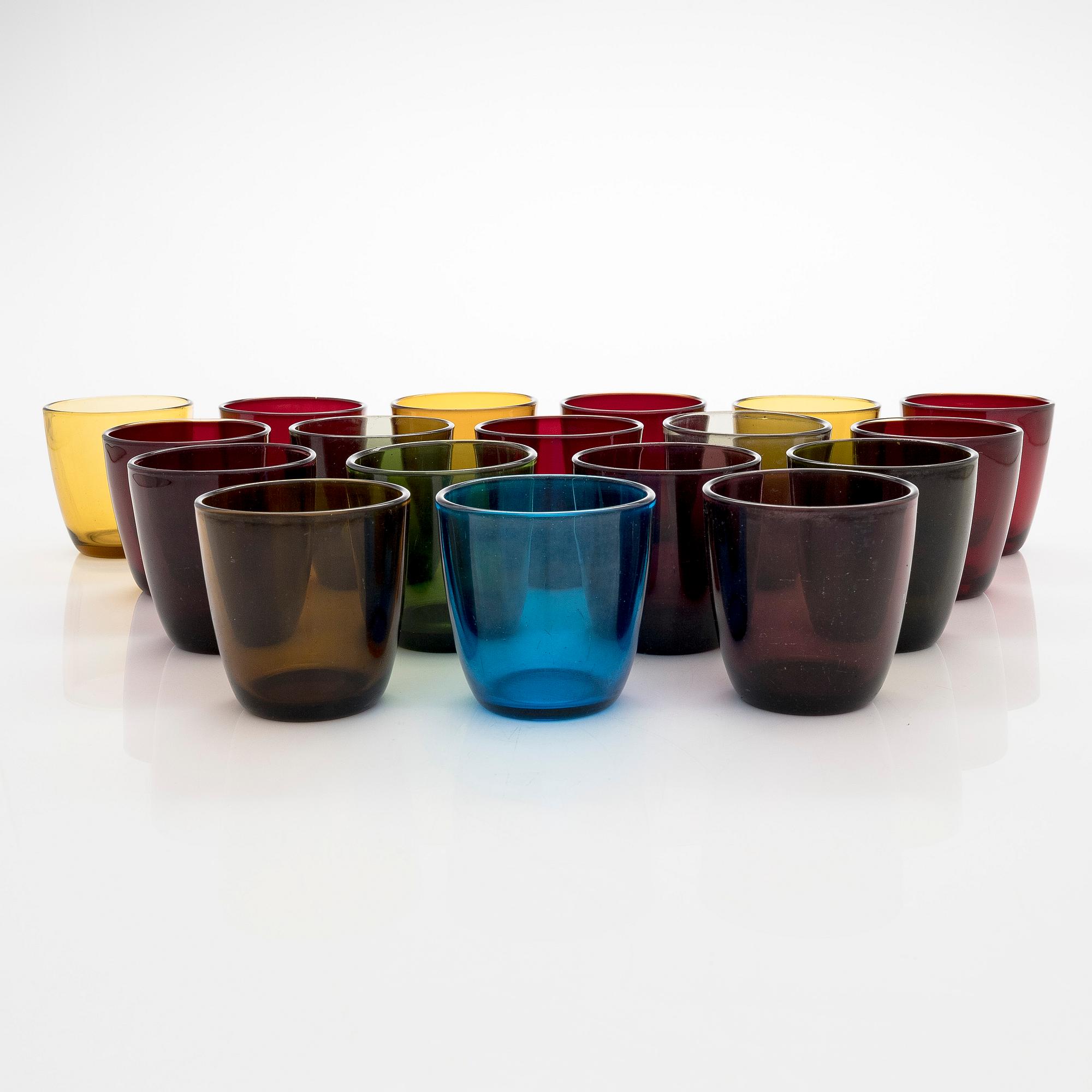 Tapio Wirkkala, an 18-piece set of '4090' drinking glasses for Iittala, 1956-61.