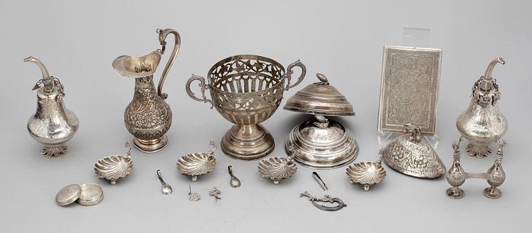PARTI SILVER, 13 delar, Egypten, 1900-tal, vikt ca 1034g.