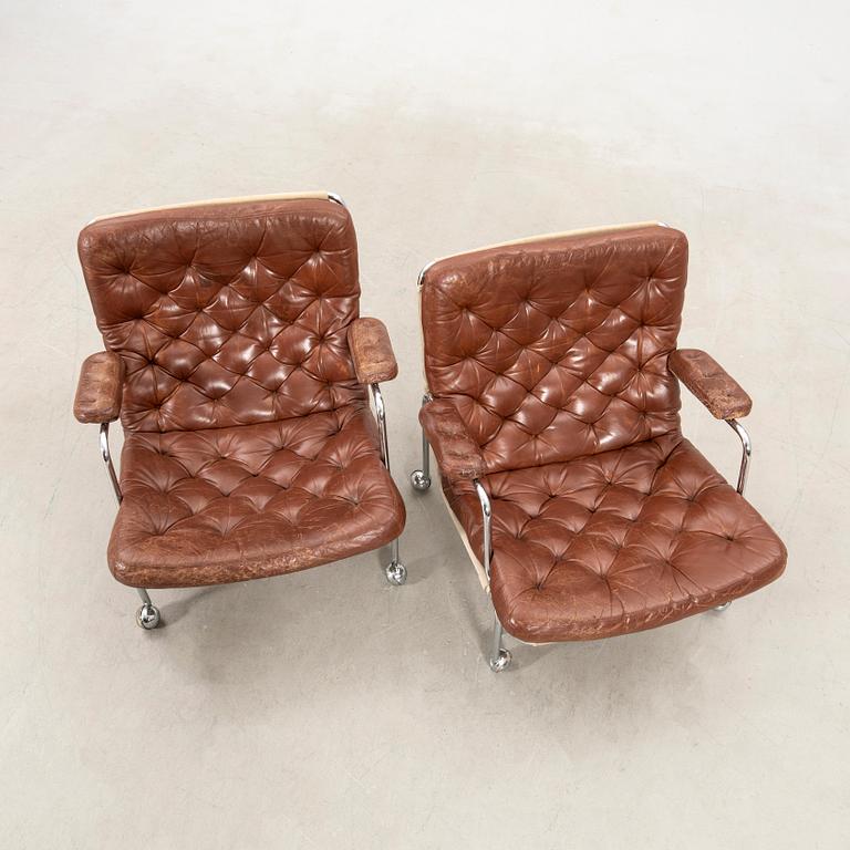 Bruno Mathsson, a pair of "Karin" armchairs, DUX, Sweden.