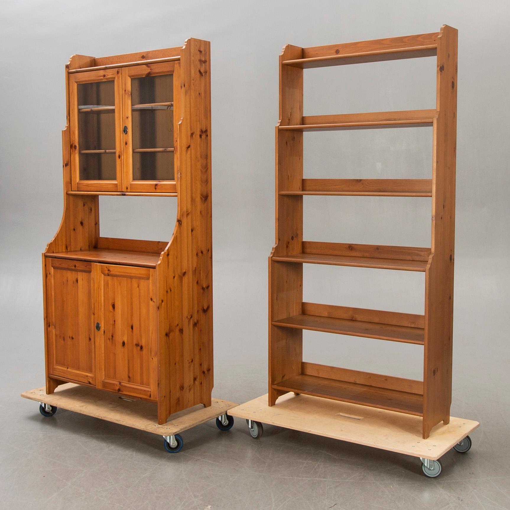 A set of two pine Leksvik shelves for IKEA.