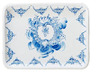 405. A Swedish Rococo Rörstrand faience tea table dated 1765.