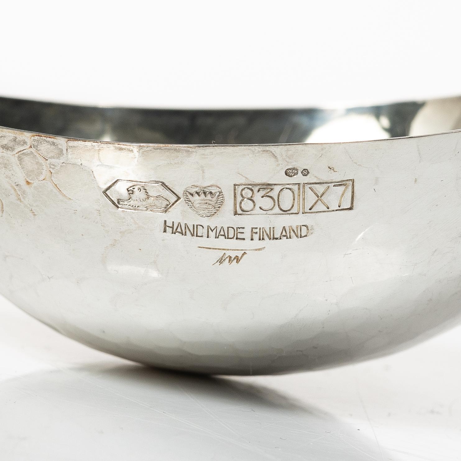Tapio Wirkkala, bowl and ladle, silver, Kultakeskus, Hämeenlinna, 1976.