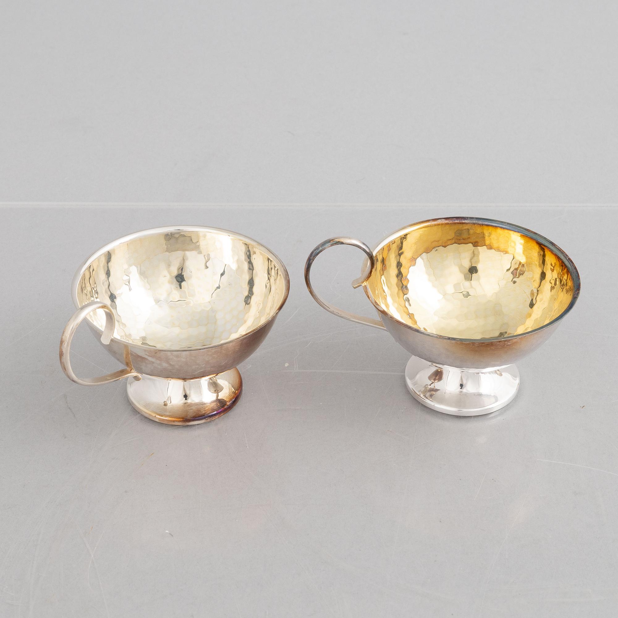 Twelve Punch beakers,  silver, K& EC, Gothenburg, mid-1900s.
