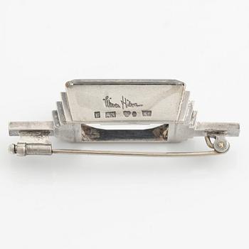 Wiwen Nilsson, brosch silver med fasettslipad bergkristall, Lund 1936.