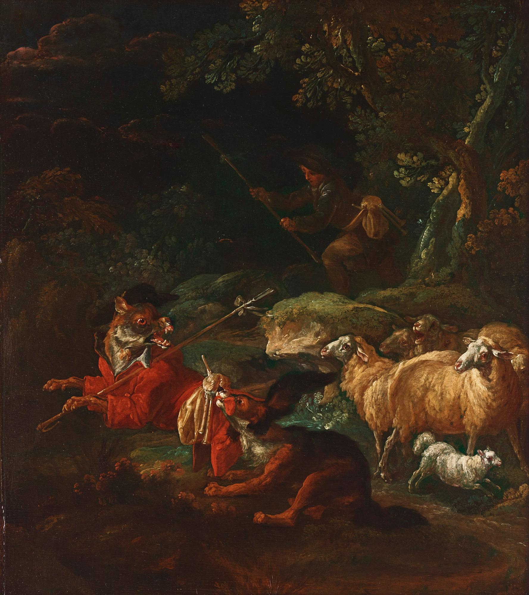 Jean-Baptiste Huet, hans krets, Fabel med rävar efter La Fontaine.