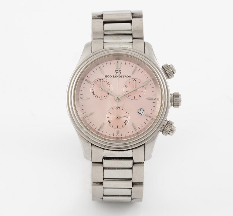 Sjöö Sandström, Royal Steel Lady Chronograph, kronograf, armbandsur, 35,5 mm.
