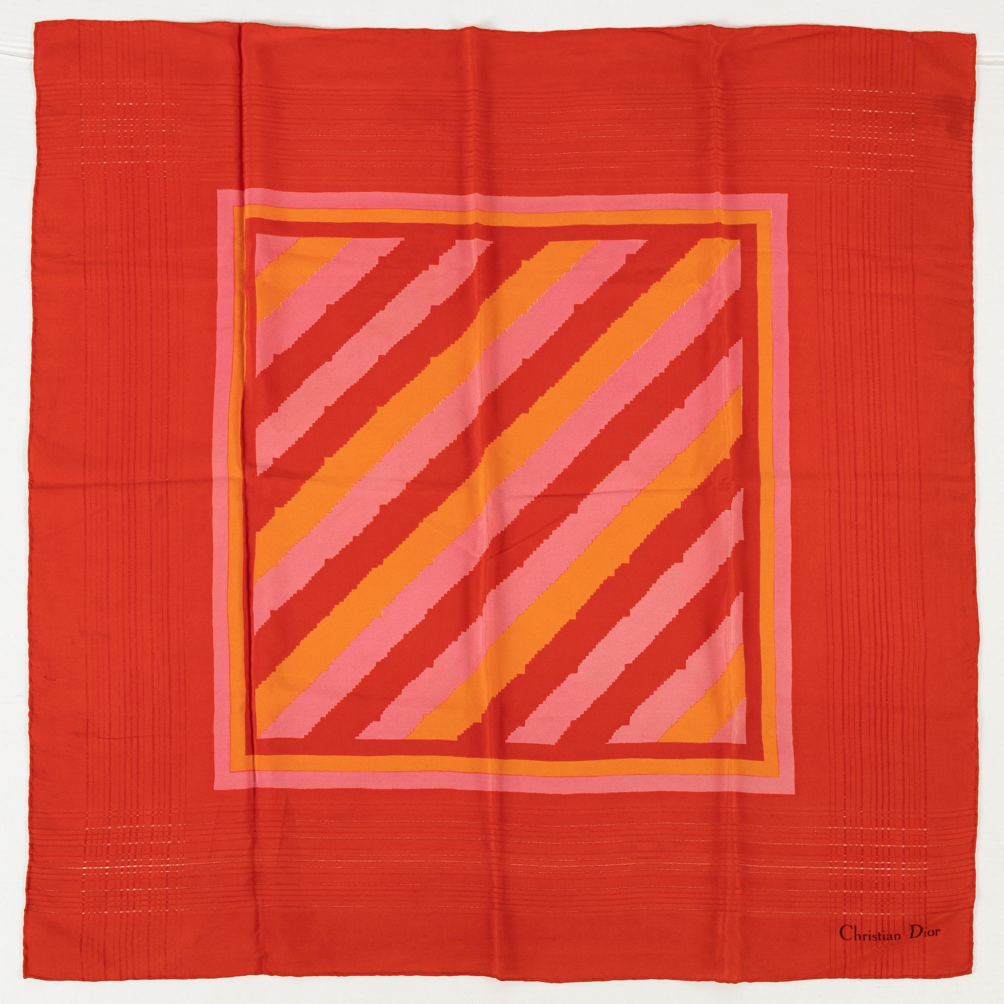 Christian Dior, two silk scarves.