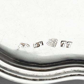A Russian silver salver/dish, unclear maker's mark, assay master Ivan Frolov, St. Petersburg, 1759.