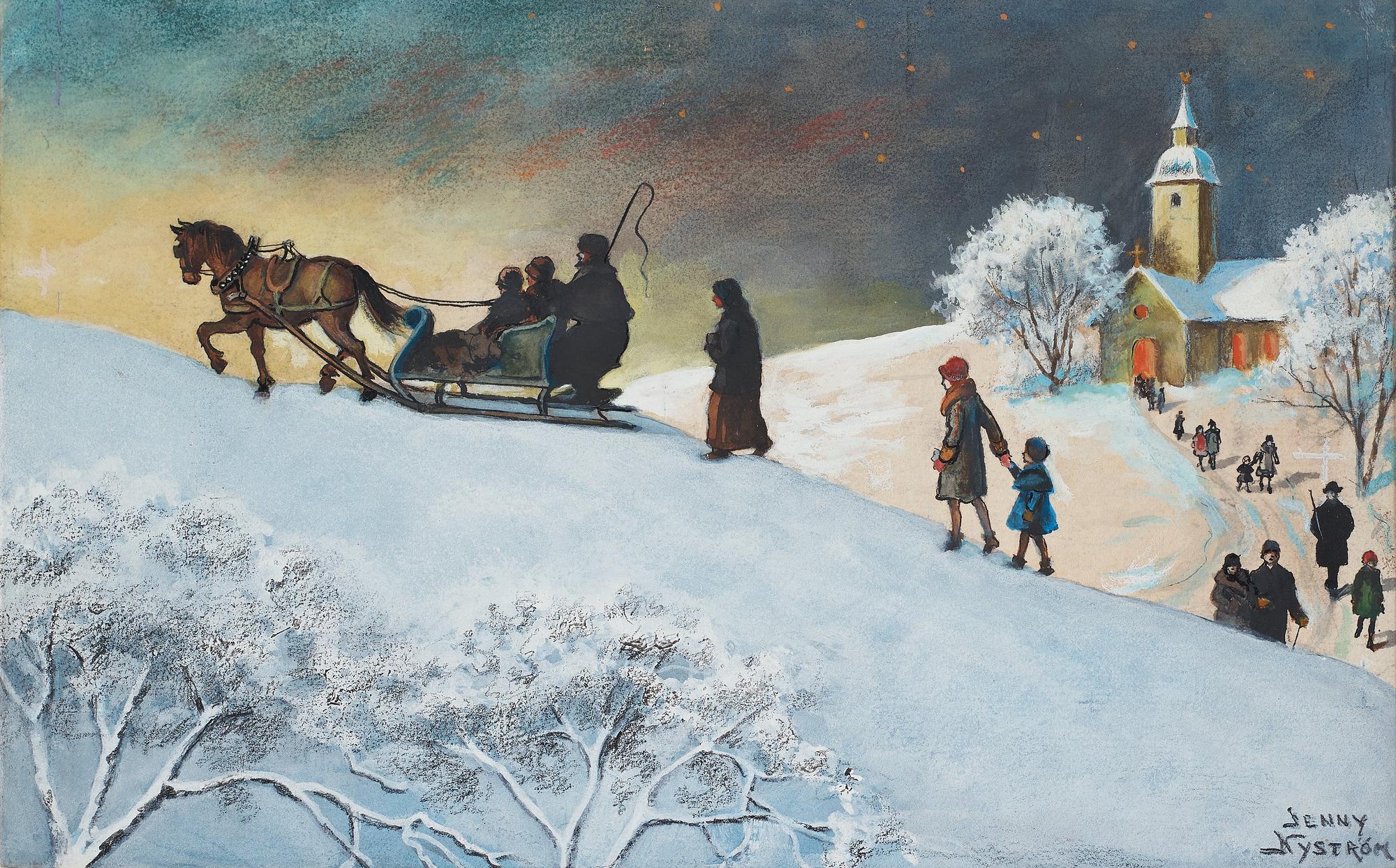 Jenny Nyström, Returning from church on Christmas morning.