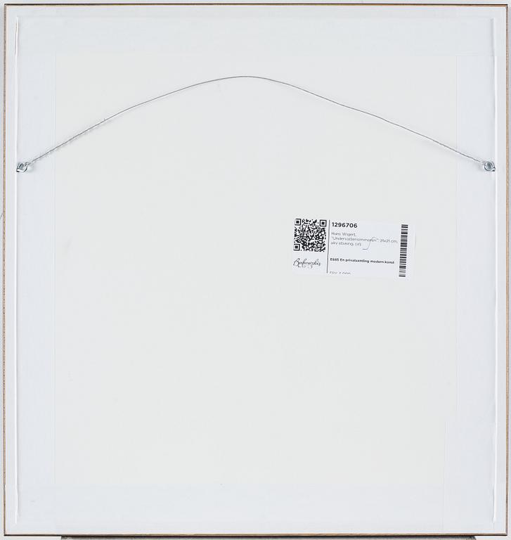 Hans Wigert, etching with watercolour, signed.