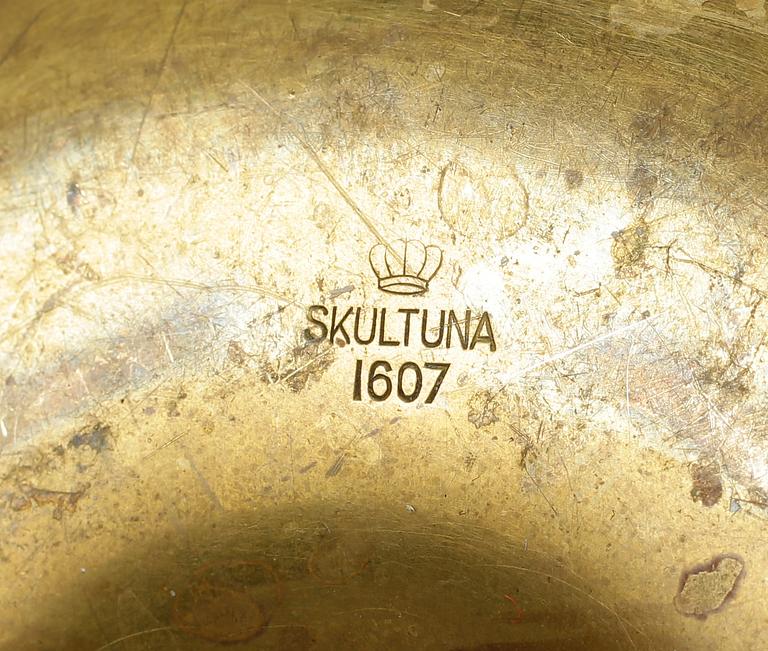 LJUSSTAKAR, 3 st, mässing. Skultuna, 1900-talets andra hälft.