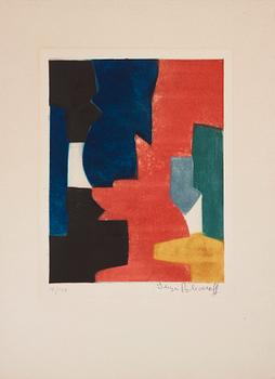 Serge Poliakoff, "Composition bleue, rouge, verte et noire".