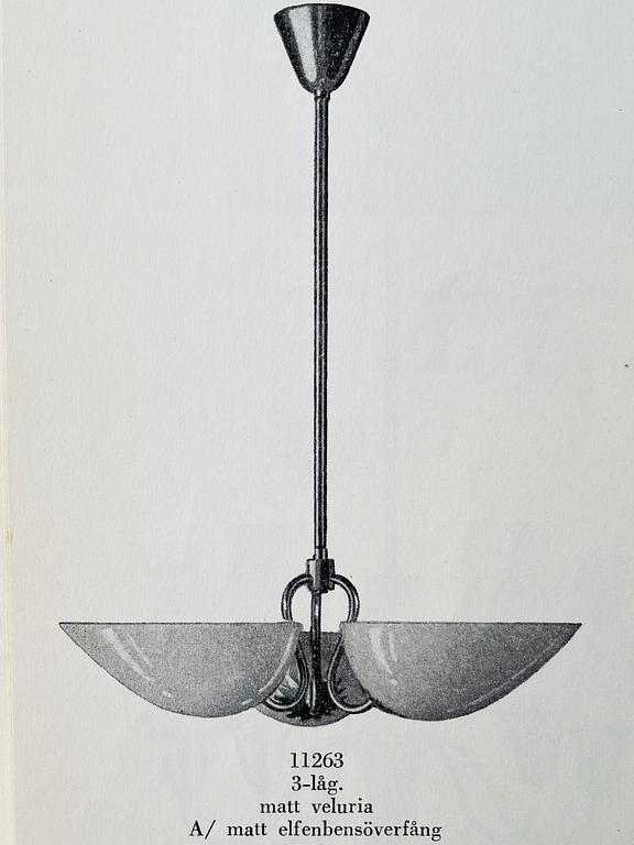 Harald Notini, a ceiling lamp, model '11263/A', Arvid Böhlmarks Lampfabrik, Sweden, 1940s.